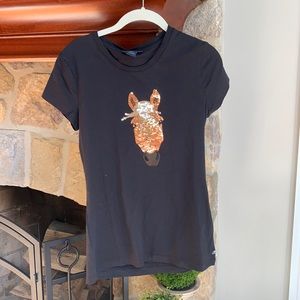 Black sequence horse top